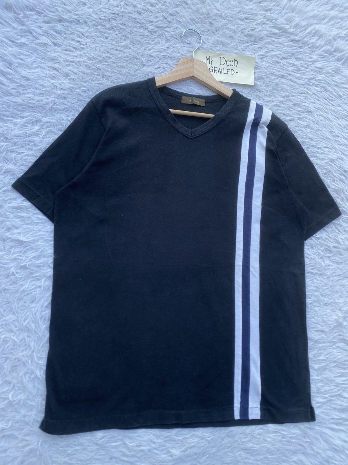 Yohji Yamamoto Vintage 80's - 90's Y's for Men Three Stripes T-Shirts Size US M / EU 48-50 / 2 - 2 Thumbnail