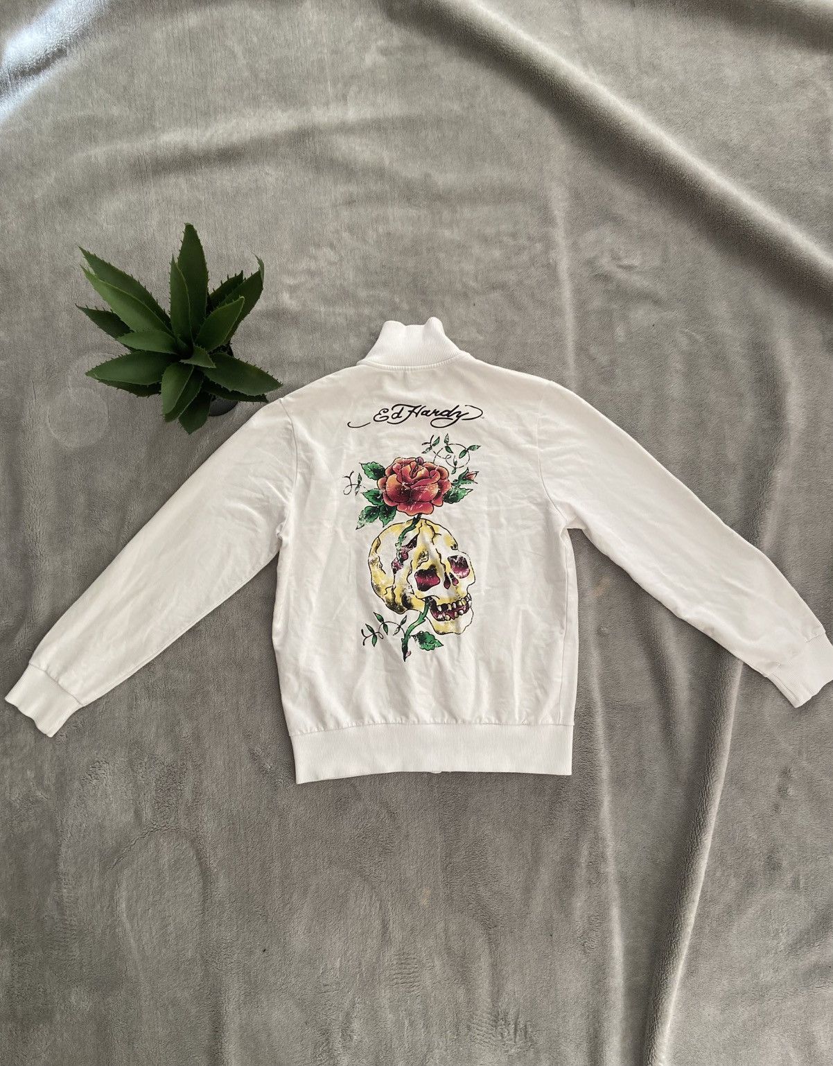 Designer × Ed Hardy Ed hardy streetwear ZIP sweatshirt skull y2k drain slay c Size S / US 4 / IT 40 - 2 Thumbnail