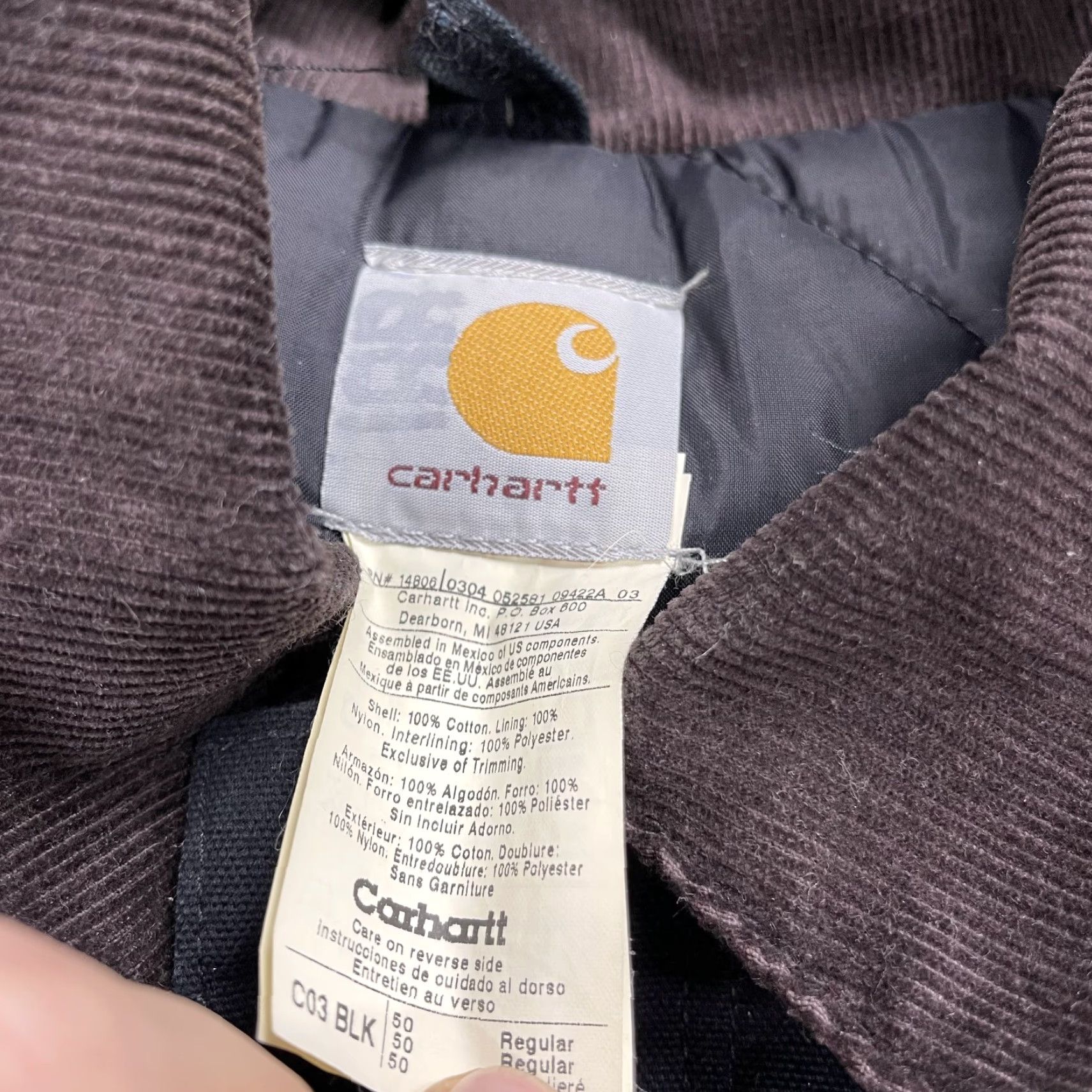 Carhartt VINTAGE Carhartt Jacket Mens 50 Black C03 Duck Traditional Coat Heavyworkwear Quilted Lined Logo USA 1990s Mens Size US M / EU 48-50 / 2 - 5 Thumbnail