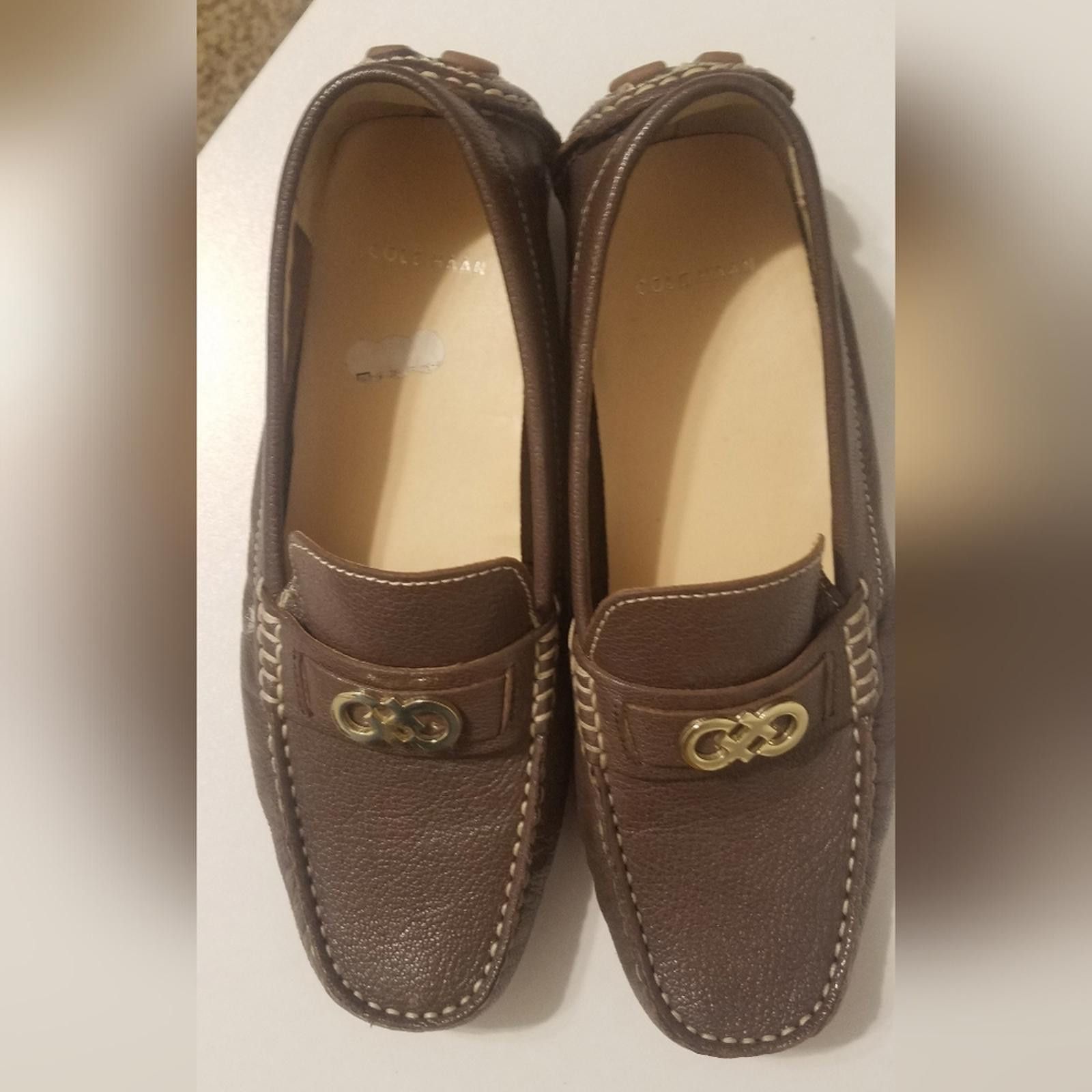 Cole Haan NWOT Cole Haan Brown Leather Loafers Size 5 1/2B Size US 5.5 / IT 35.5 - 1 Thumbnail