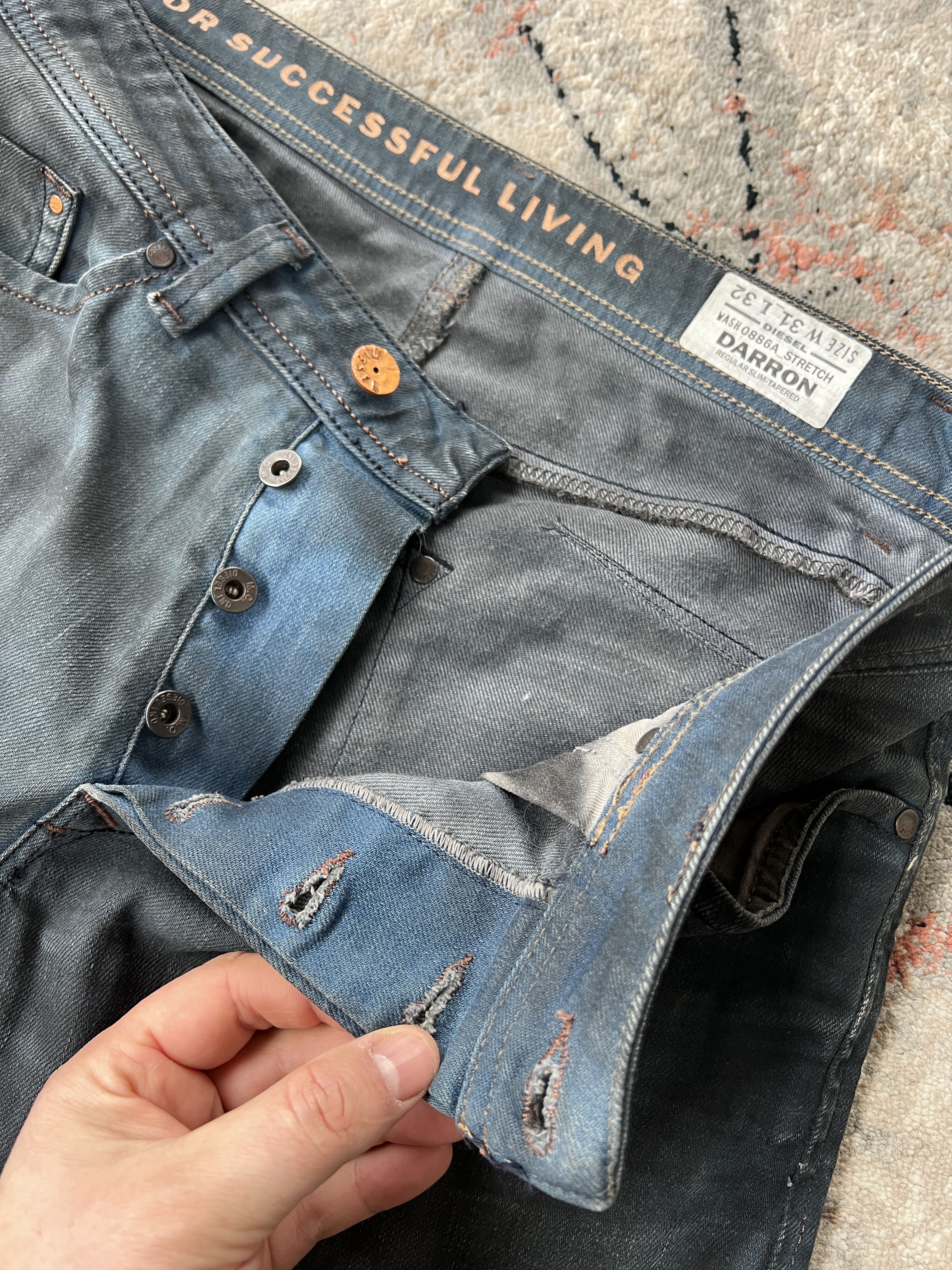 Diesel Diesel Darron Slim-Tapped Denim Pants Size US 31 - 6 Thumbnail