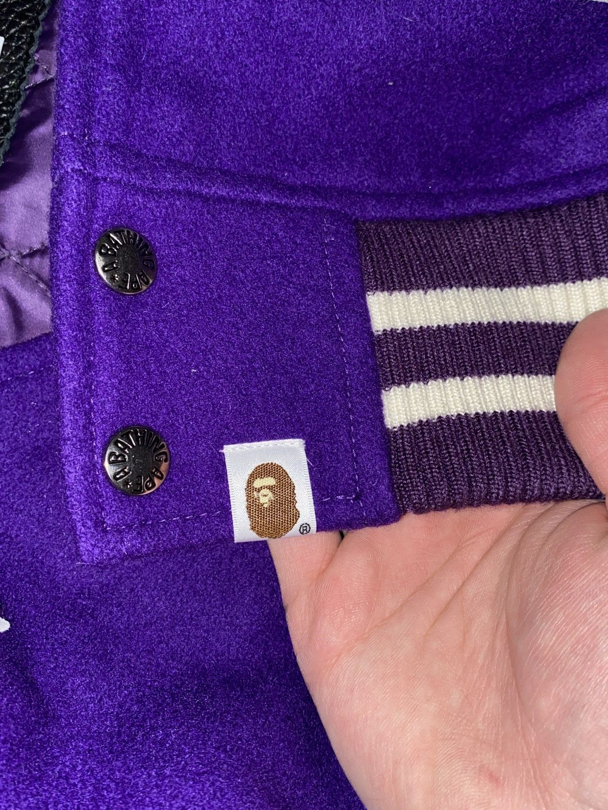 Bape BAPE Varsity Jacket Purple/White (M) - Like New Size US M / EU 48-50 / 2 - 12 Thumbnail