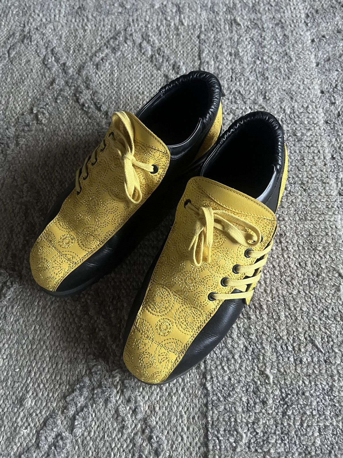 Kiko Kostadinov Kiko Kostadinov Men's Black And Yellow Haidu Leather Shoes Size US 7 / EU 40 - 4 Thumbnail