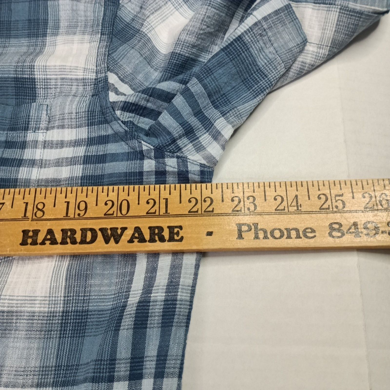 Chaps Chaps Seacoast Wash Chambray Woven Shirt Men's M Blue Plaid Size US M / EU 48-50 / 2 - 4 Thumbnail