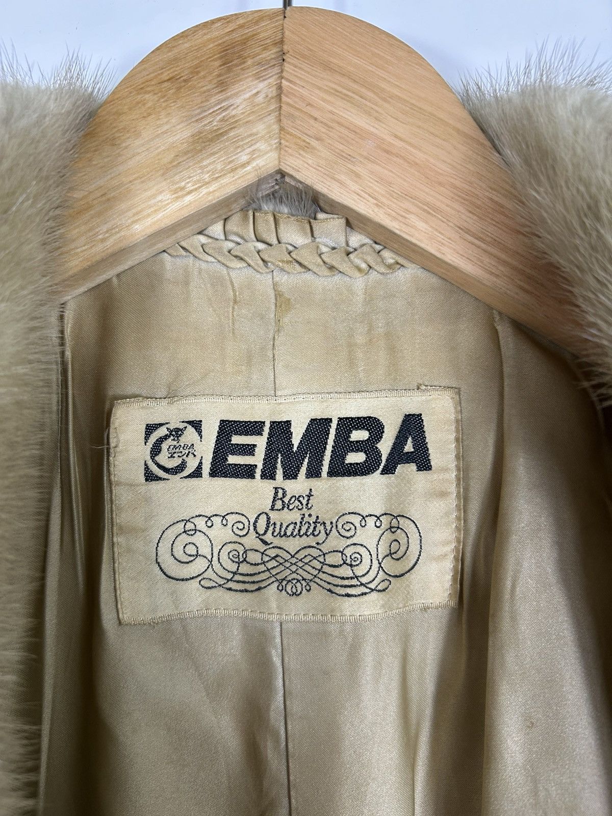 Sagafurs Vintage EMBA Mink Fur Coat – Beige Real Fur Jacket, Size S / US 4 / IT 40 - 12 Thumbnail