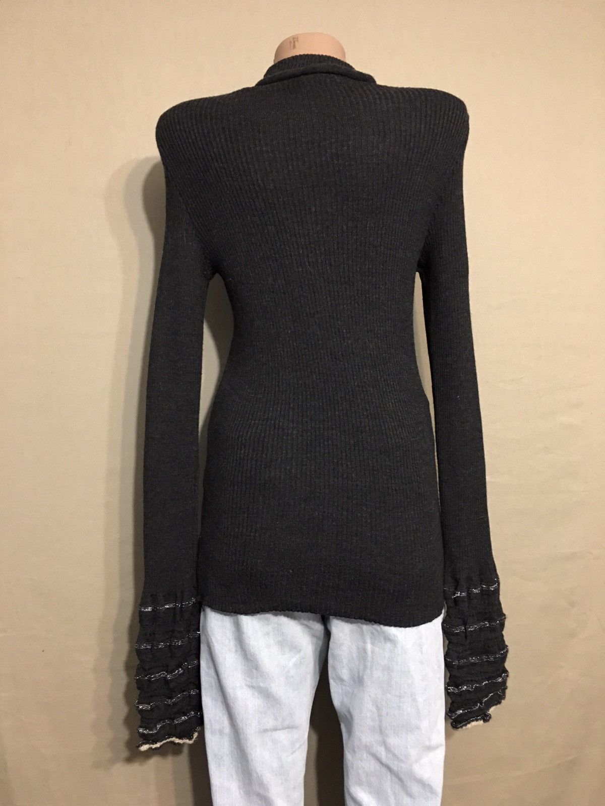 Marithe + Francois Girbaud Marithe Francois Girbaud Black Wool Designer Sweater EU 40 Size M / US 6-8 / IT 42-44 - 5 Thumbnail