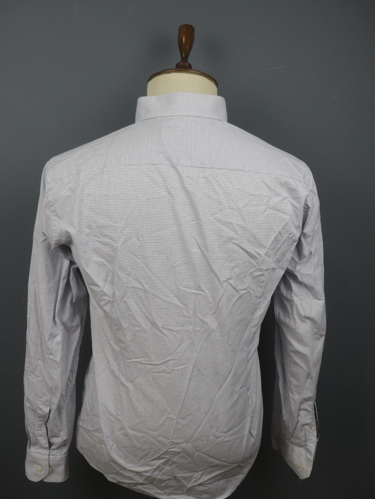 Eton Eton White Geometric 100% Cotton Dress Shirt Size 41 Size 38R - 7 Thumbnail