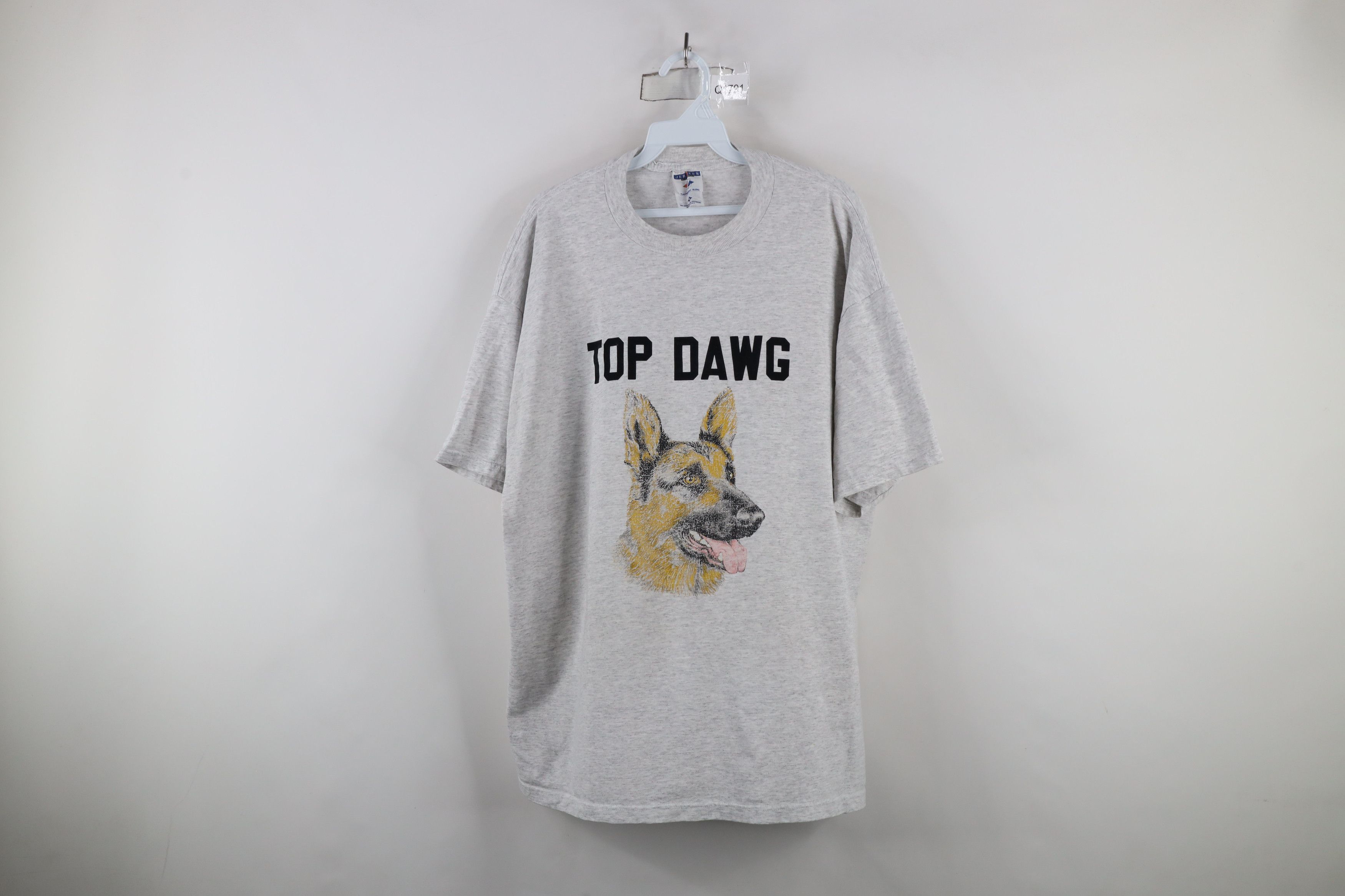 Vintage Vintage 90s Streetwear Dawg German Shepherd T-Shirt Gray USA Size US XL / EU 56 / 4 - 1 Thumbnail