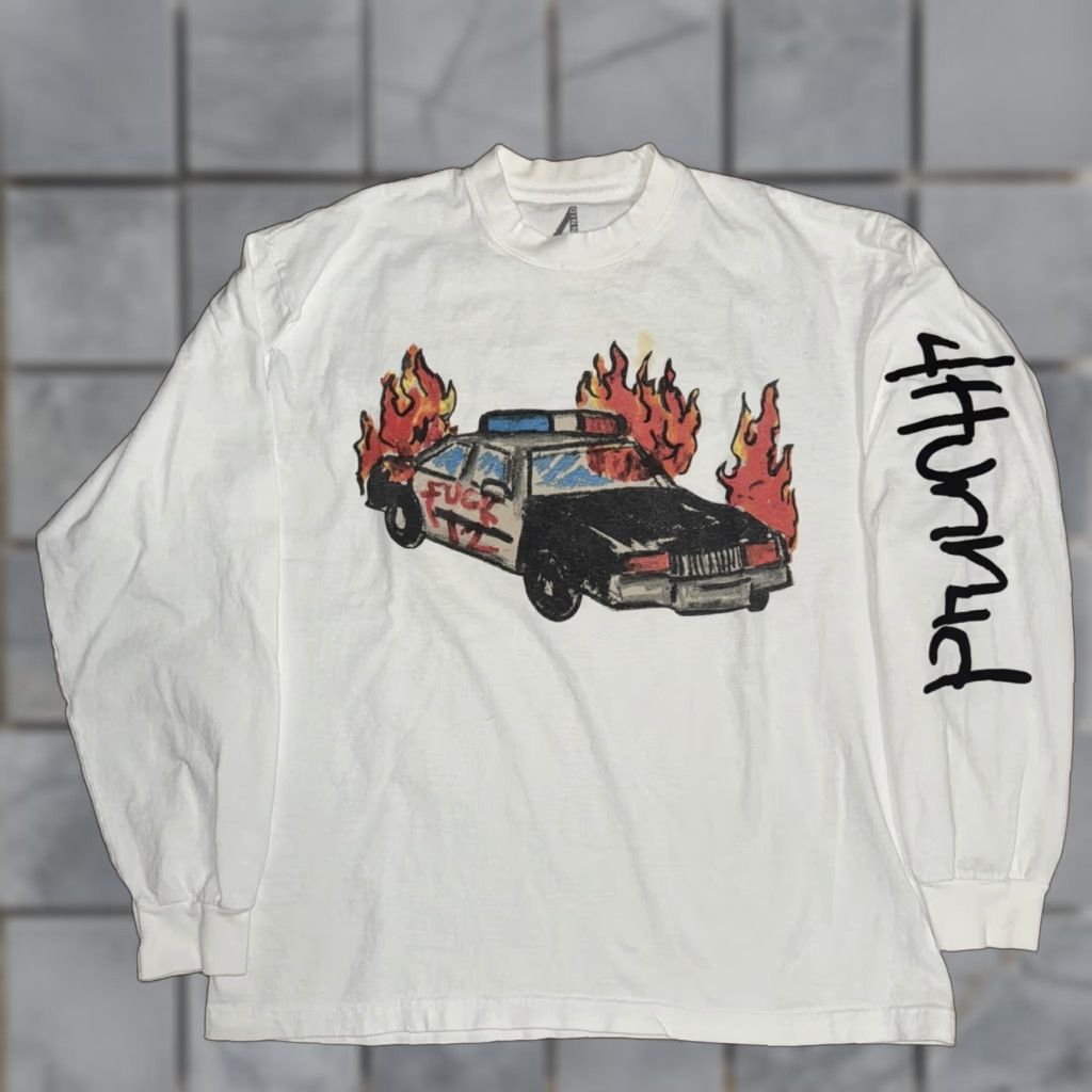Vintage YG 4 Hunnid Long Sleeve T-Shirt Mens M White Size US M / EU 48-50 / 2 - 1 Thumbnail