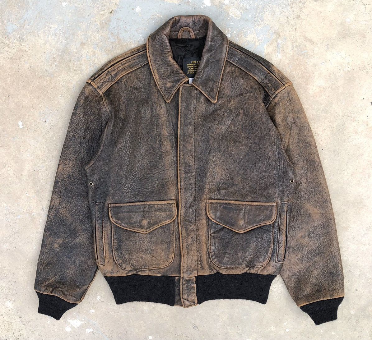 Avirex Vintage Avirex Limited A-2 Airforce Faded Leather Jacket Size US M / EU 48-50 / 2 - 3 Thumbnail