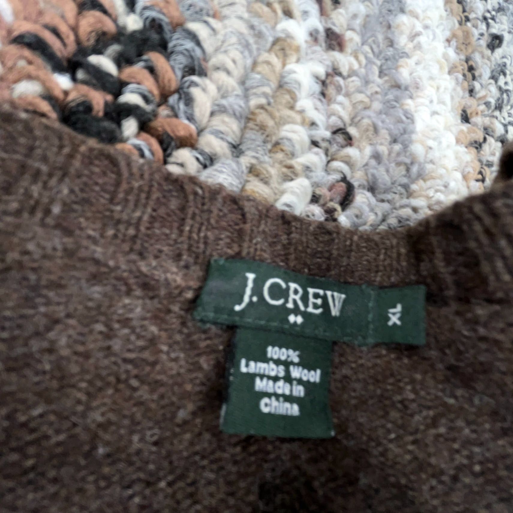 J.Crew J. Crew Sweater Men XL Brown Lambs Wool Knit Diamond V-Neck Golf Preppy Grandpa Pullover Long Sleeve Casual Solid Wool Knit Size US XL / EU 56 / 4 - 6 Thumbnail