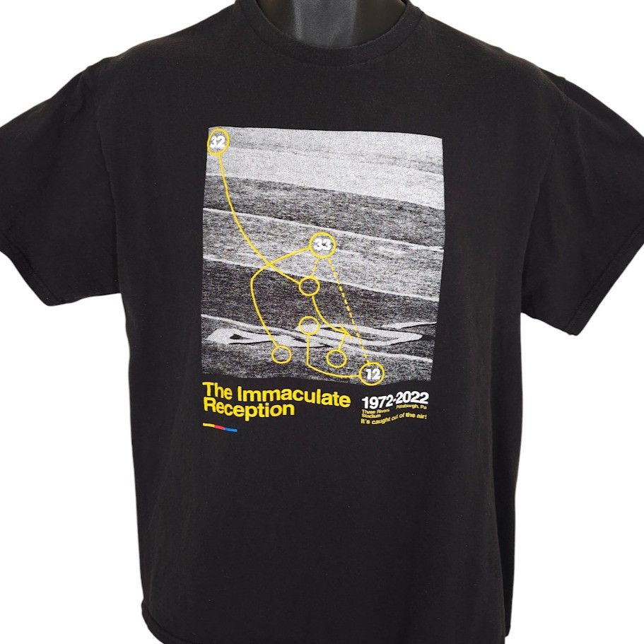 Delta The Immaculate Reception T Shirt Mens Size Large Black Size US L / EU 52-54 / 3 - 1 Thumbnail