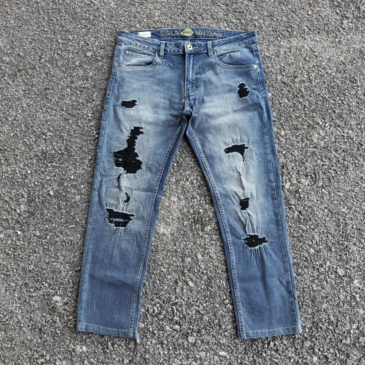 W34 VINTAGE DICKIES SKINNY DENIM PACTH JEAN PANTS