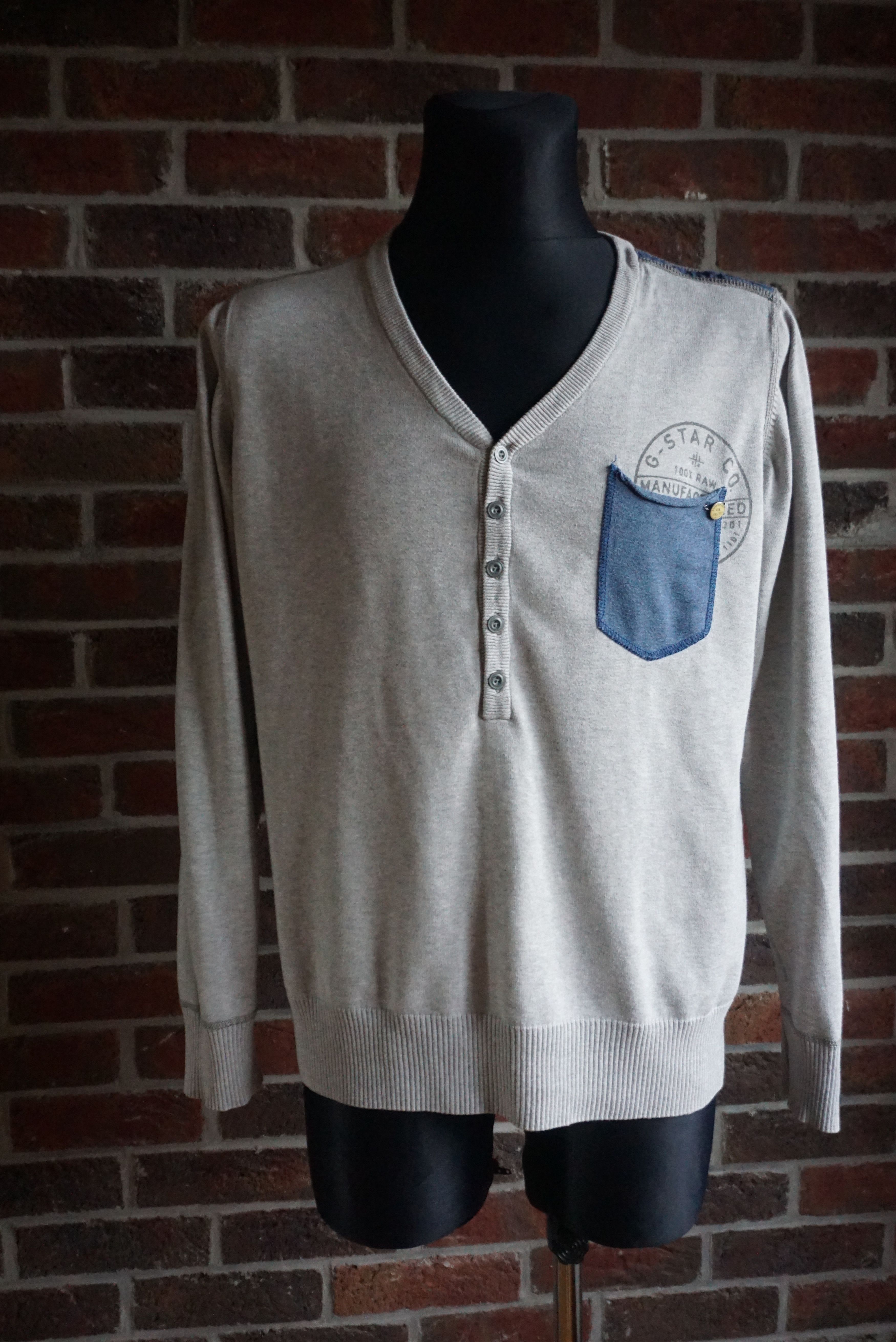 G-Star G-Star Raw V Neck top XL casual jumper knitted pullover Size US XL / EU 56 / 4 - 15 Thumbnail