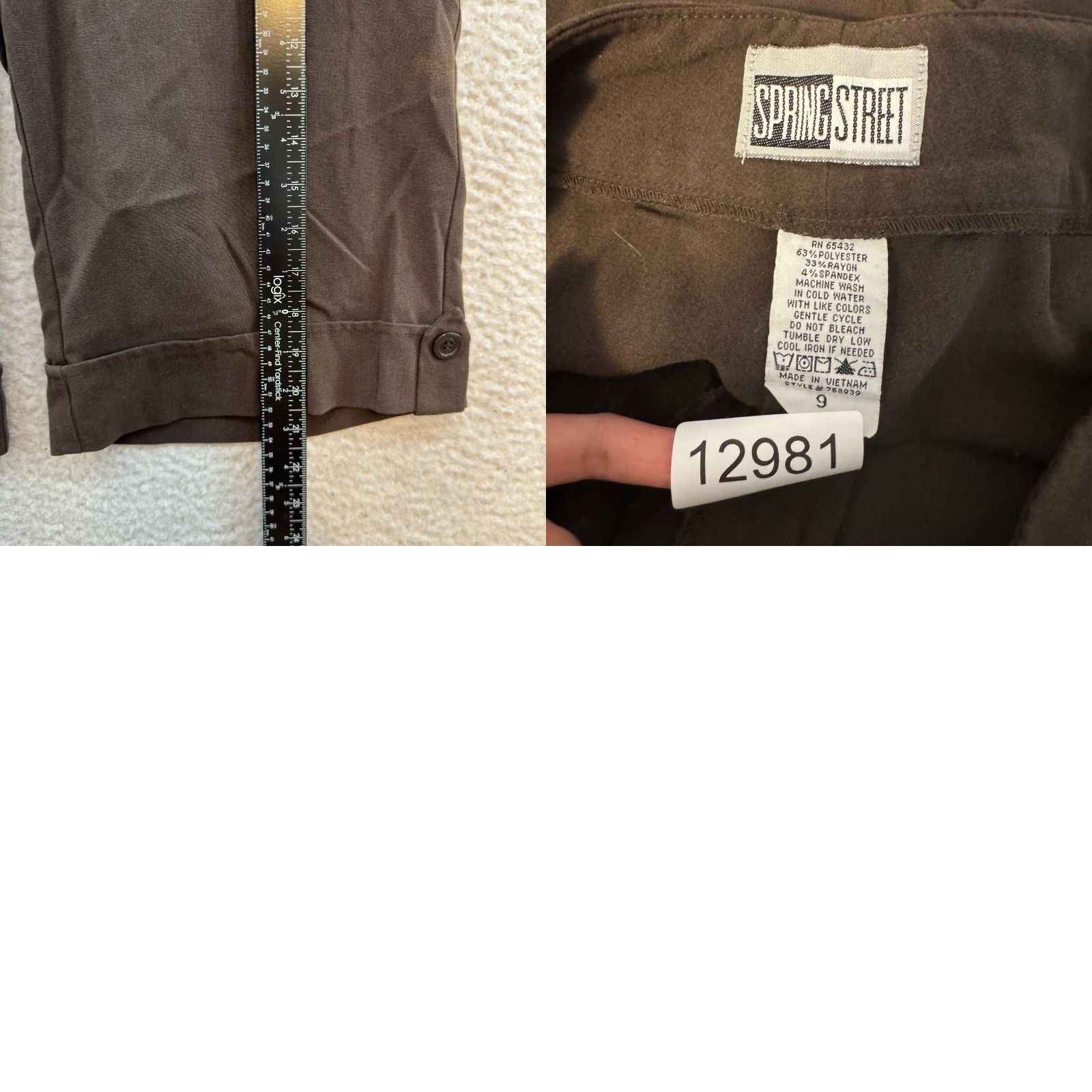 Vintage VINTAGE Capri Trouser Pant 12 Brown Office Grunge Bermuda 90s Y2K Spring Street Womens Size 34" / US 12 / IT 48 - 8 Thumbnail