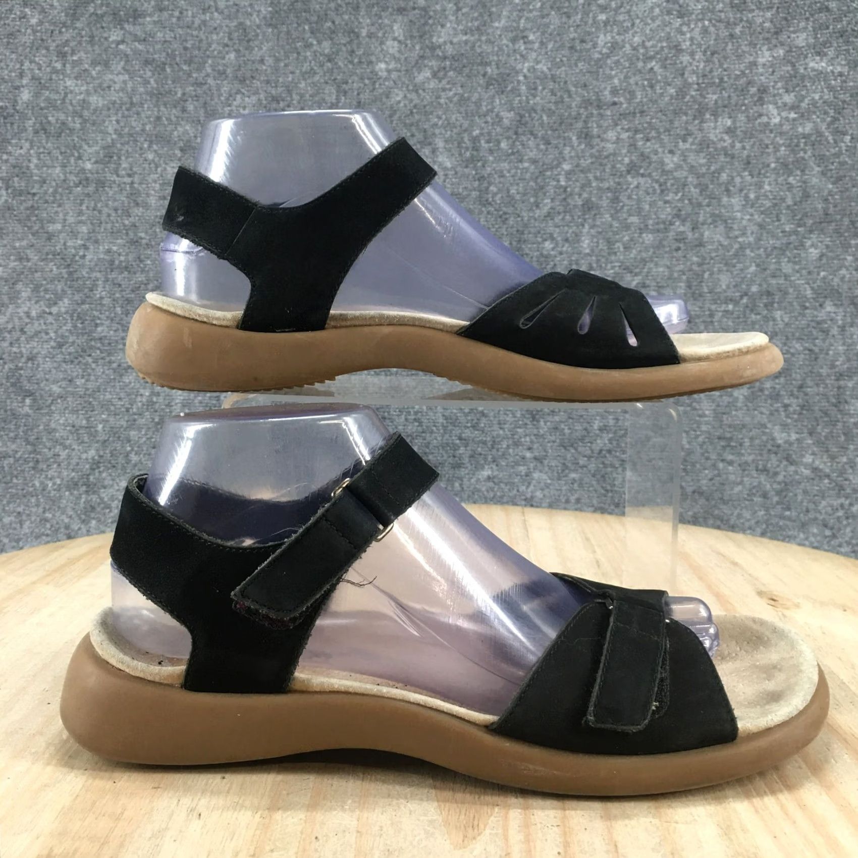Rockport Rockport Sandals Womens 8 M Ankle Straps Black Open Toe Comfort Wedge Casual Size US 8 / IT 38 - 2 Thumbnail