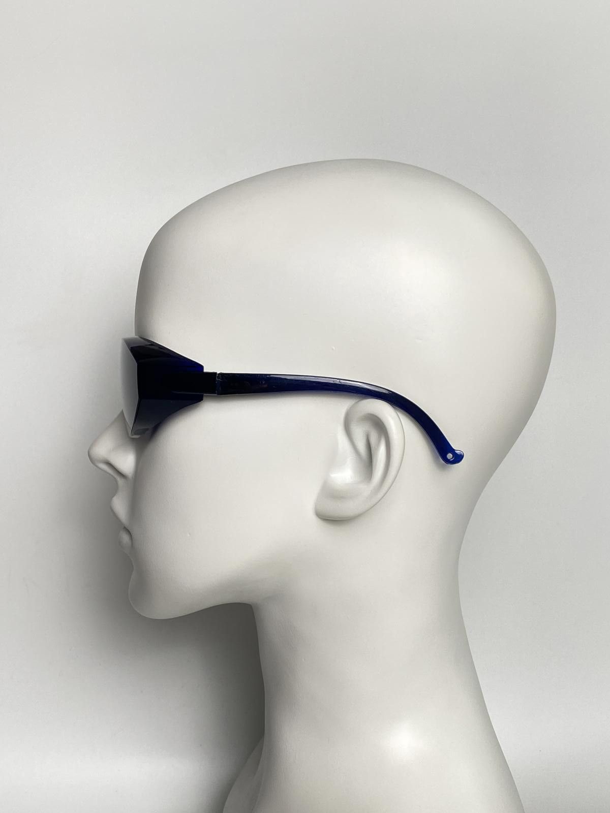 Japanese Brand Y2k Large Wide Safety Glasses Sunglasses Blue Unisex OS Size ONE SIZE - 4 Thumbnail