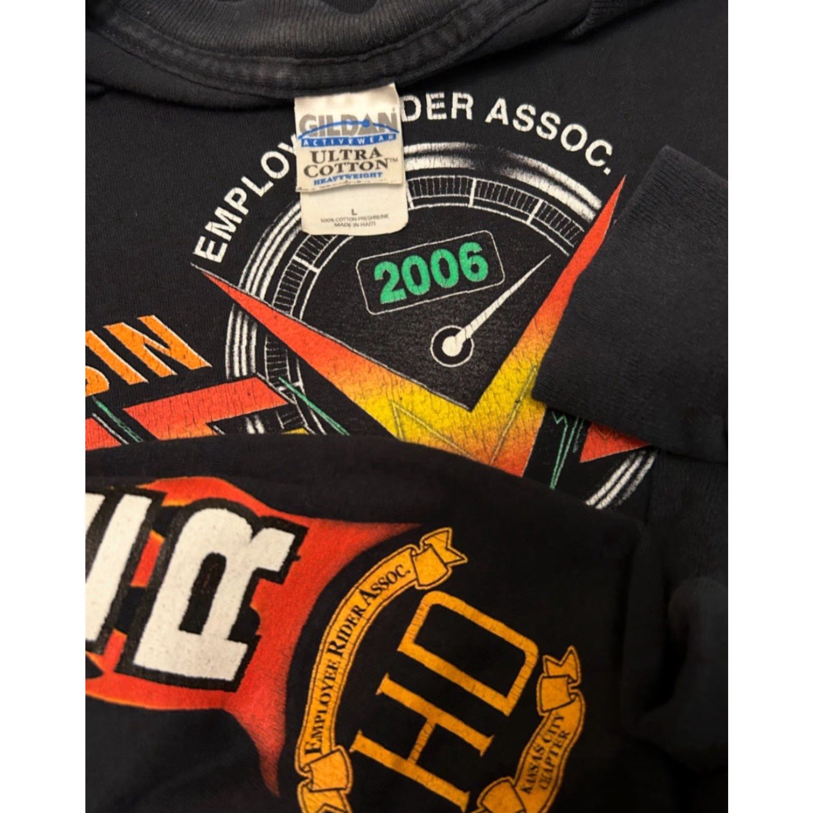 Vintage VINTAGE Y2K Cabin Fever Bash 2006 Biker Flames Sleeve Hit Long Sleeve Shirt L Black Mens Size US L / EU 52-54 / 3 - 3 Thumbnail