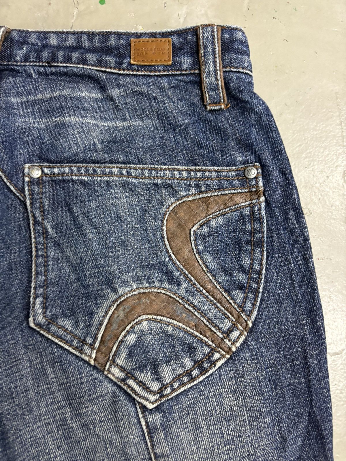 Tornado Mart 🥵Nicole club for men // Distressed Indigo Flared Denim Size US 31 - 7 Thumbnail