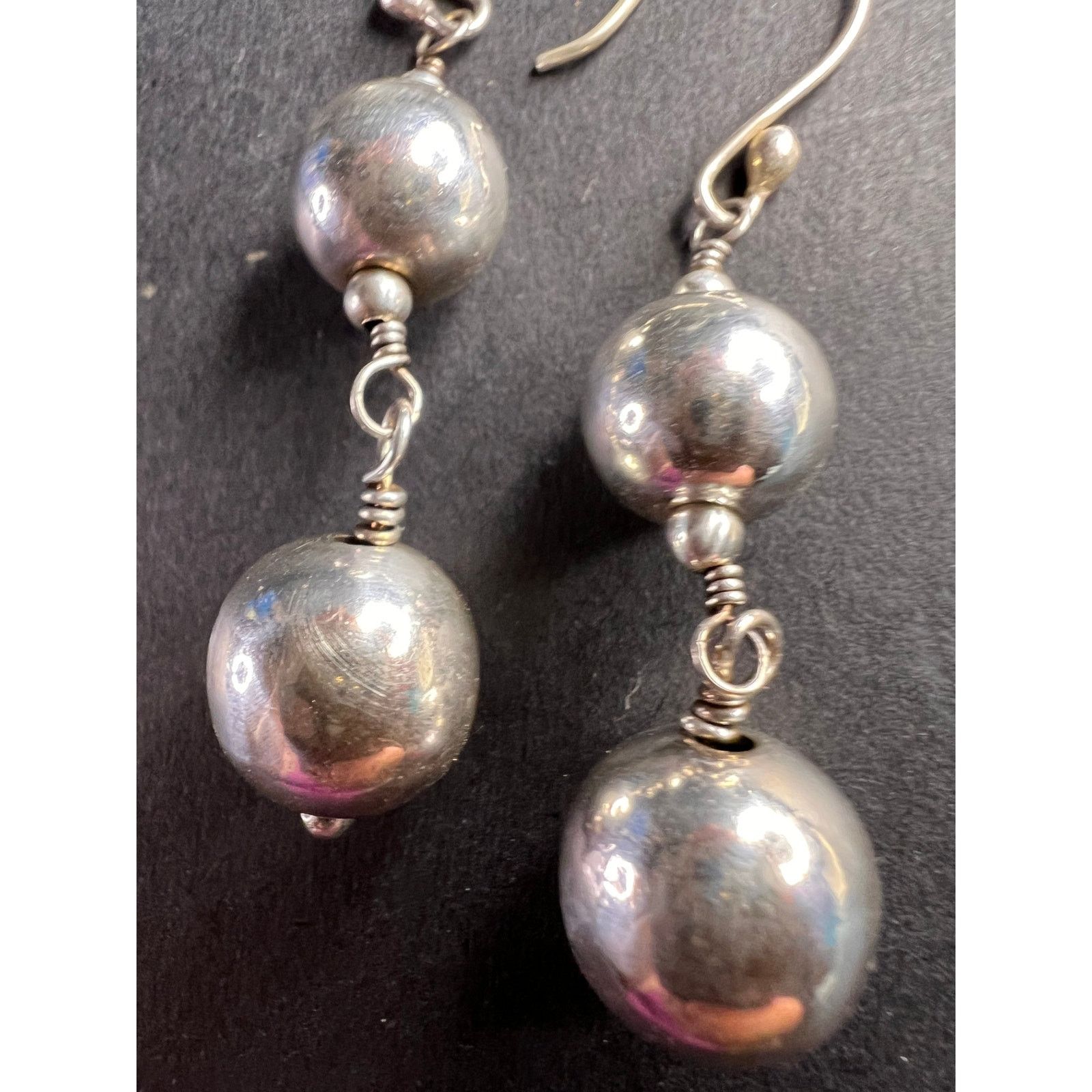 Other Vintage sterling silver graduated ball dangling earrings Size ONE SIZE - 3 Thumbnail