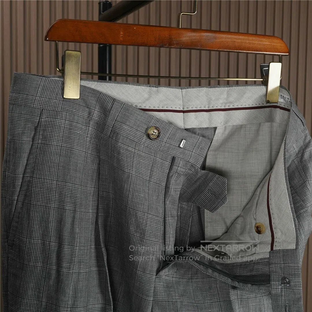 Brunello Cucinelli Brunello Cucinelli Men's Gray Plaid Suit. Size US M / EU 48-50 / 2 - 5 Thumbnail