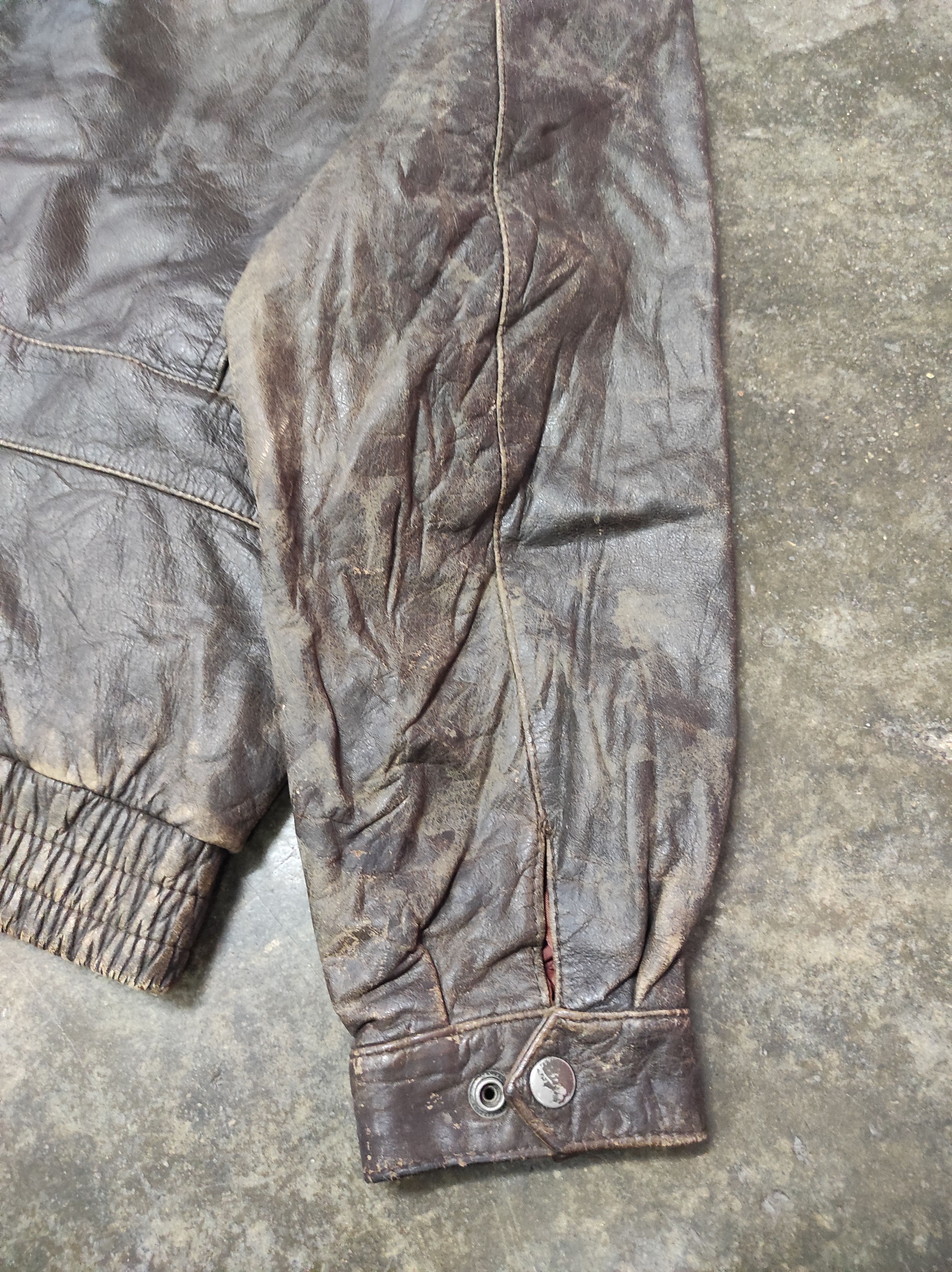 Genuine Leather × Vintage GENUINE LEATHER VTG BOMBER JACKET Size US M / EU 48-50 / 2 - 8 Thumbnail