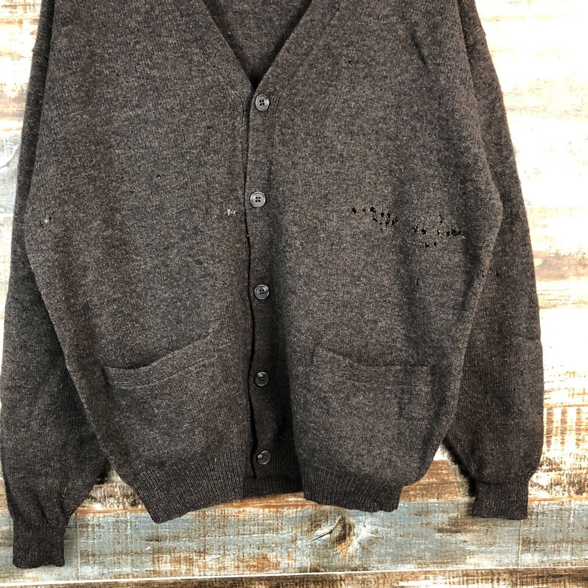 Uniqlo Uniqlo Dark Brown ripped Cardigan Knitwear #A2472 Size US M / EU 48-50 / 2 - 6 Thumbnail