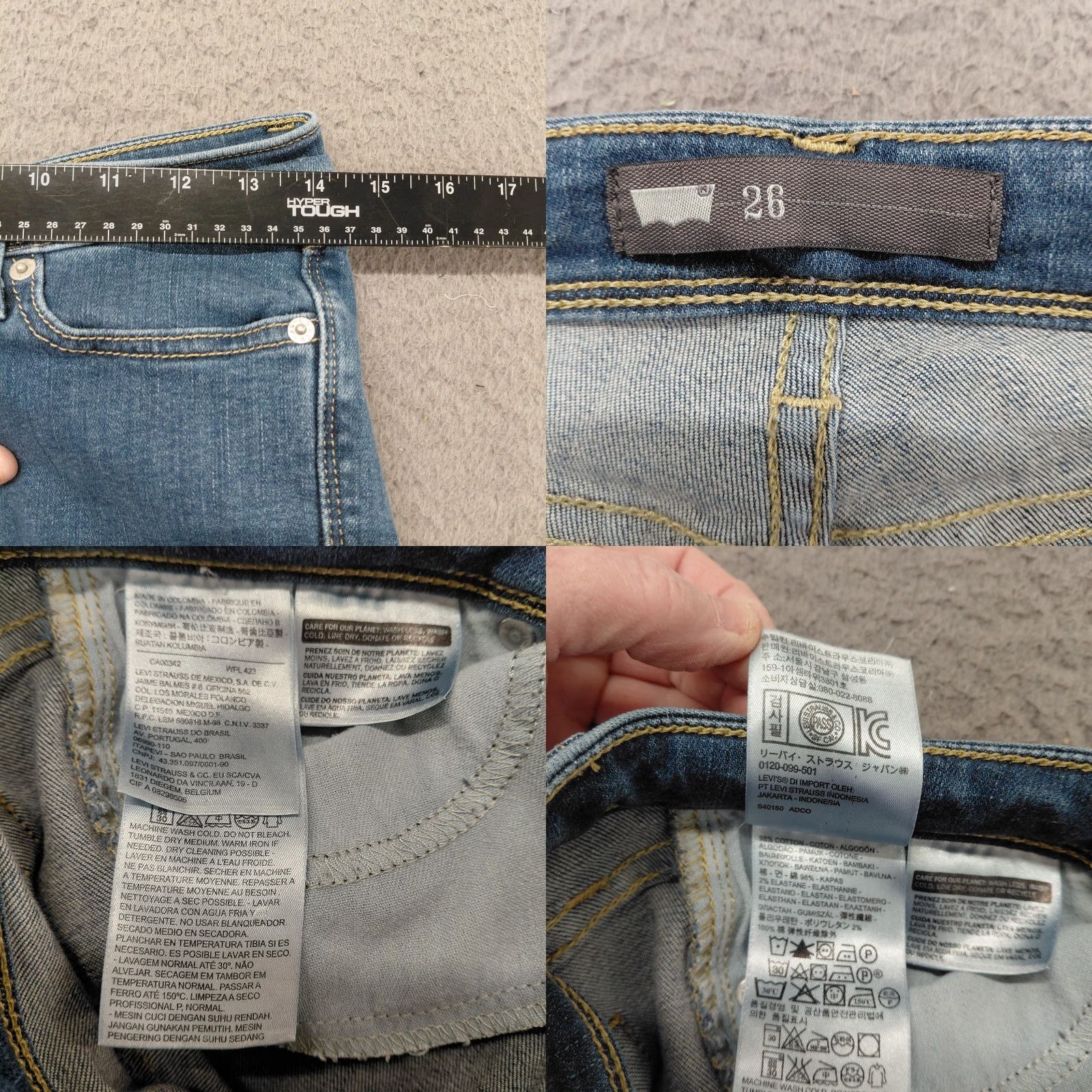 Levi's Levi’s Capri Jeans Women’s 26 Blue Denim Straight Leg Cropped Fits 27×22 Jeans Capris five-pocket Regular Rise Adult Women Size 26" / US 2 / IT 38 - 8 Thumbnail