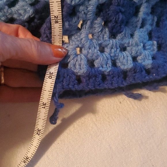 Handmade Handmade Upcycled Crocheted Blue Granny Square 2 pc Sz Ĺ-XL Size XL / US 12-14 / IT 48-50 - 14 Thumbnail