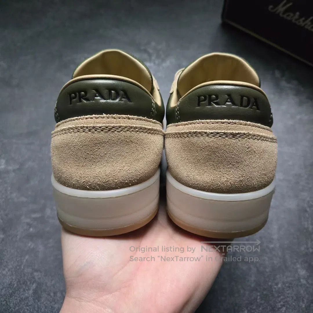 Prada Prada Downtown Moss Green Triangle Logo Sneakers. Size US 6 / EU 39 - 7 Thumbnail