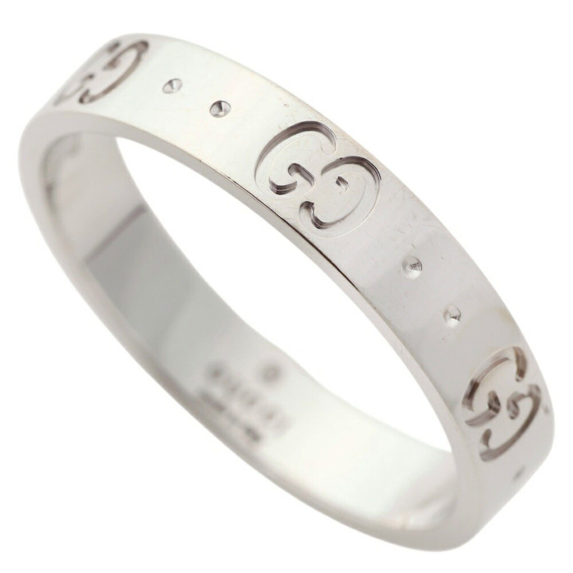 Gucci Gucci Interlocking G Icon Ring, 18K White Gold, Approx. 4.0g, Size #18 (approx. 17.5cm) Size ONE SIZE - 1 Thumbnail