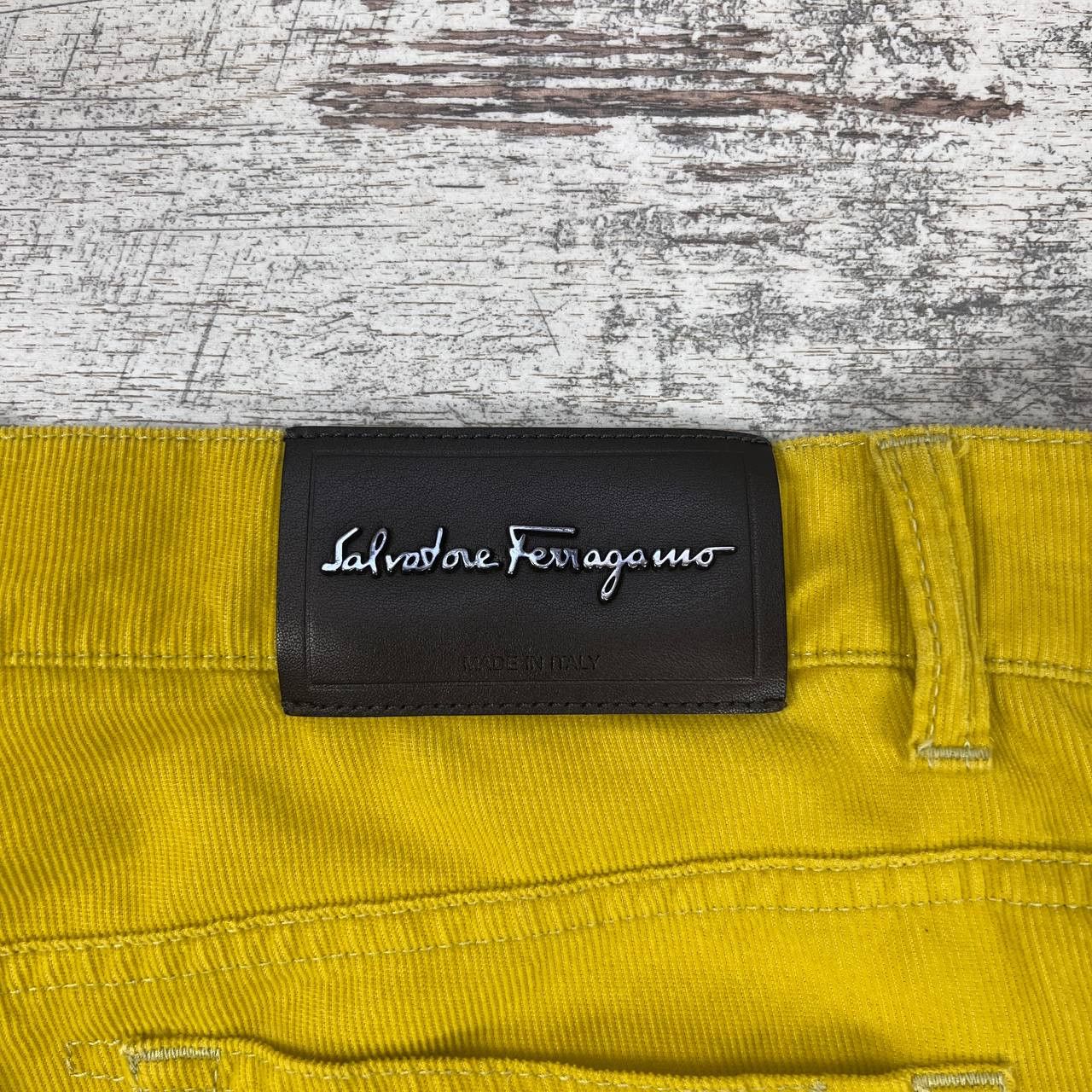 Salvatore Ferragamo Salvatore Ferragamo Сorduroy Yellow Pants Size US 32 / EU 48 - 9 Thumbnail