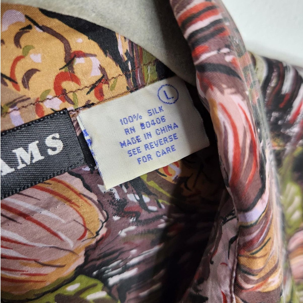 Vintage Vintage Silk David Adams All Over Nature Earth Button Size US L / EU 52-54 / 3 - 5 Thumbnail