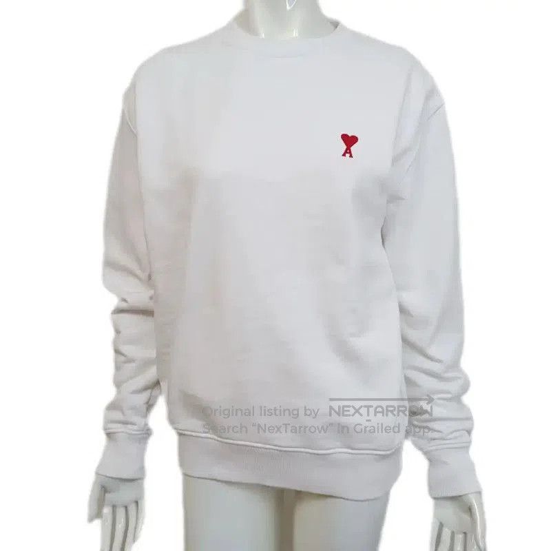 AMI AMI White Cotton Women's Top with Heart Logo . Size S / US 4 / IT 40 - 1 Thumbnail