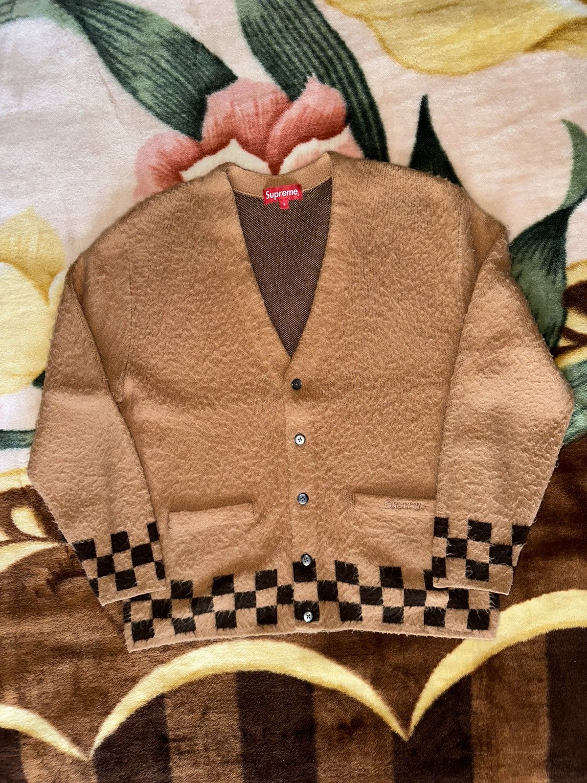 トップス Supreme Brushed Checkerboard Cardigan M Supreme Brushed Checkerboard Cardigan Black Men's - SS21 - US