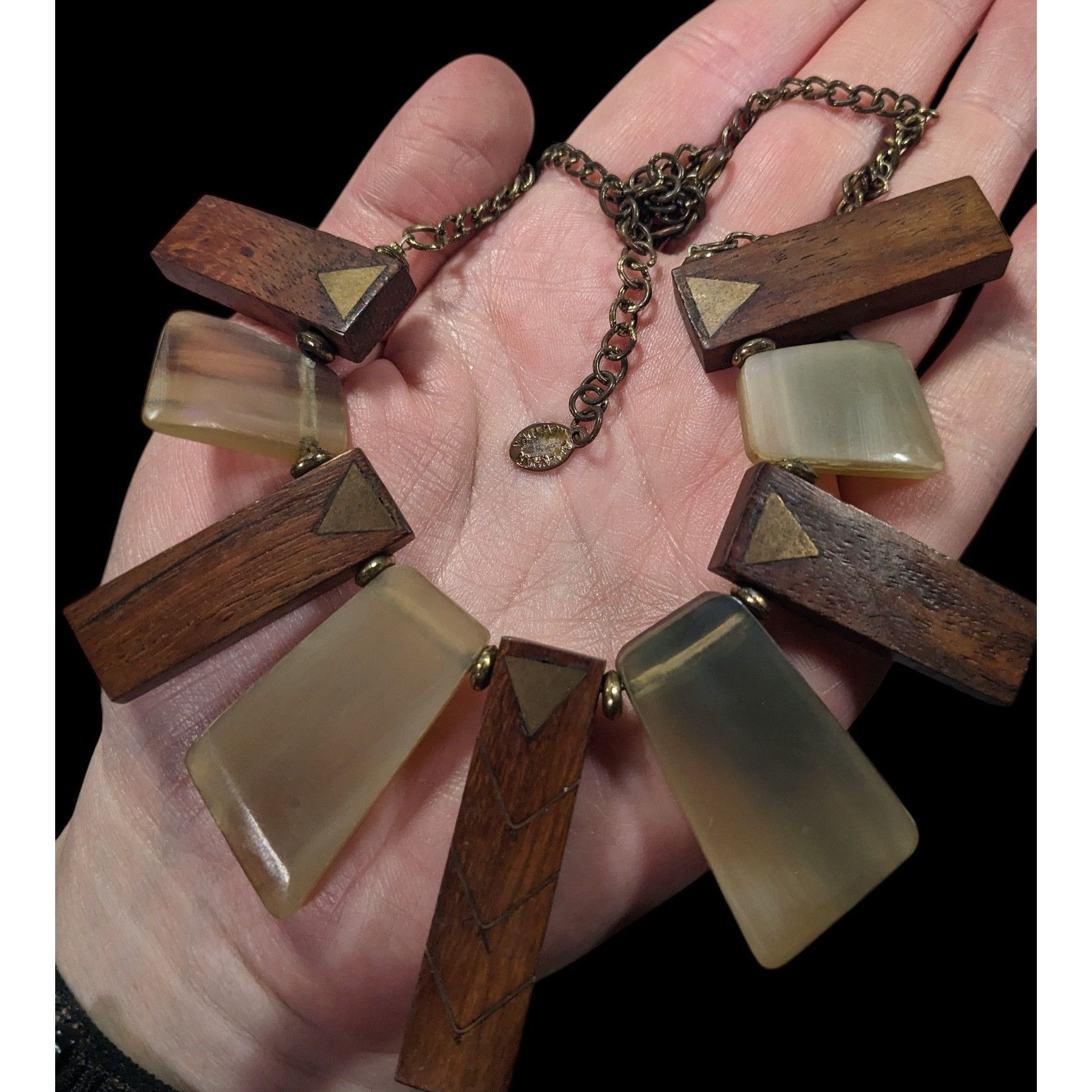 Other Vintage Ali Khan New York Wood And Lucite Bib Necklace Size ONE SIZE - 9 Thumbnail