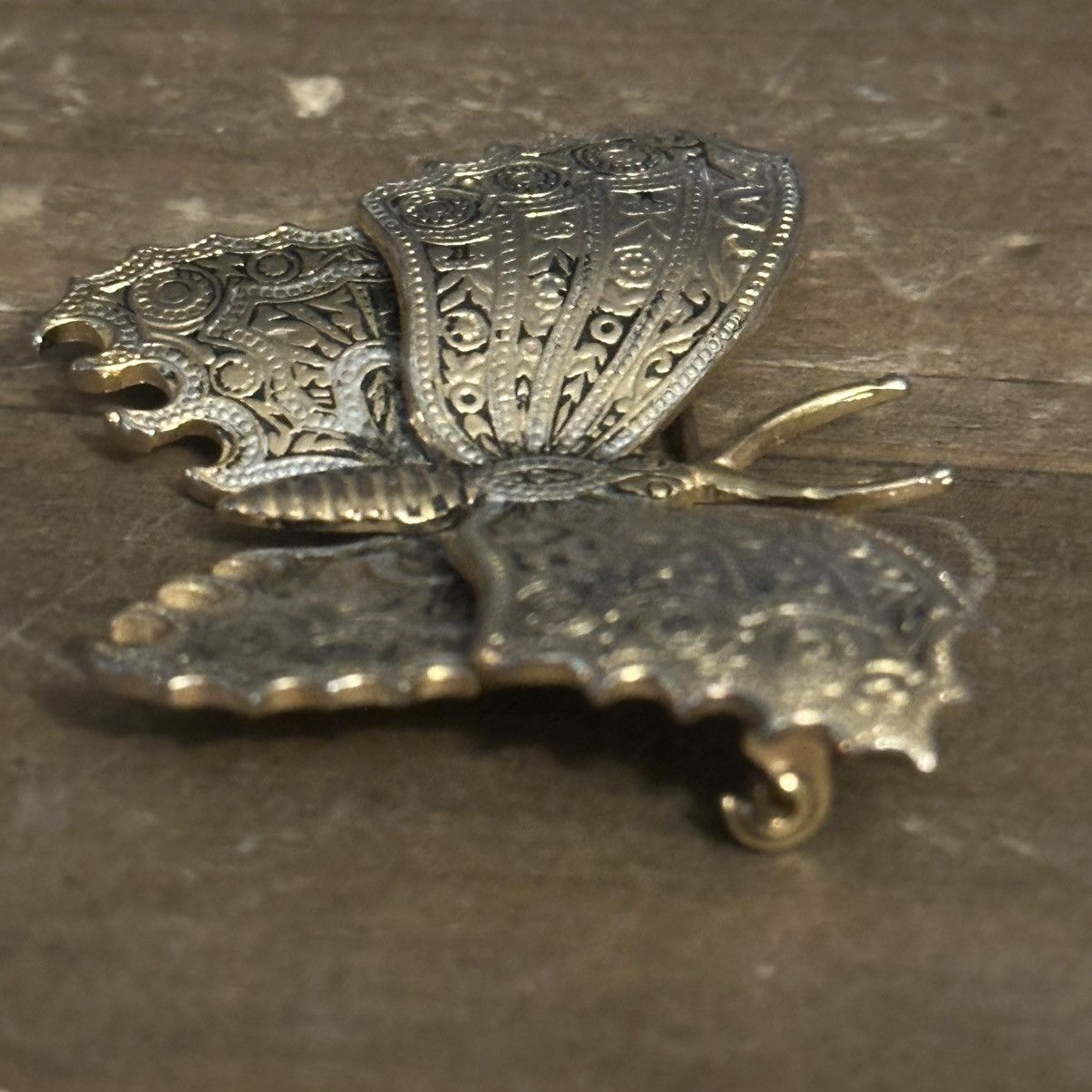 Vintage Vintage Spain gold damascene butterfly brooch Size ONE SIZE - 6 Thumbnail