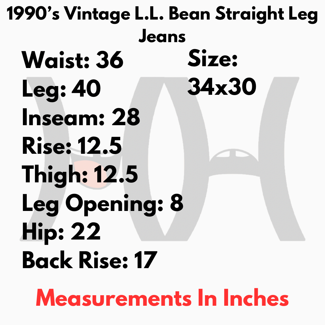 L.L. Bean × Vintage 1990’s Vintage L.L. Bean Straight Leg Jeans Size US 36 / EU 52 - 7 Thumbnail