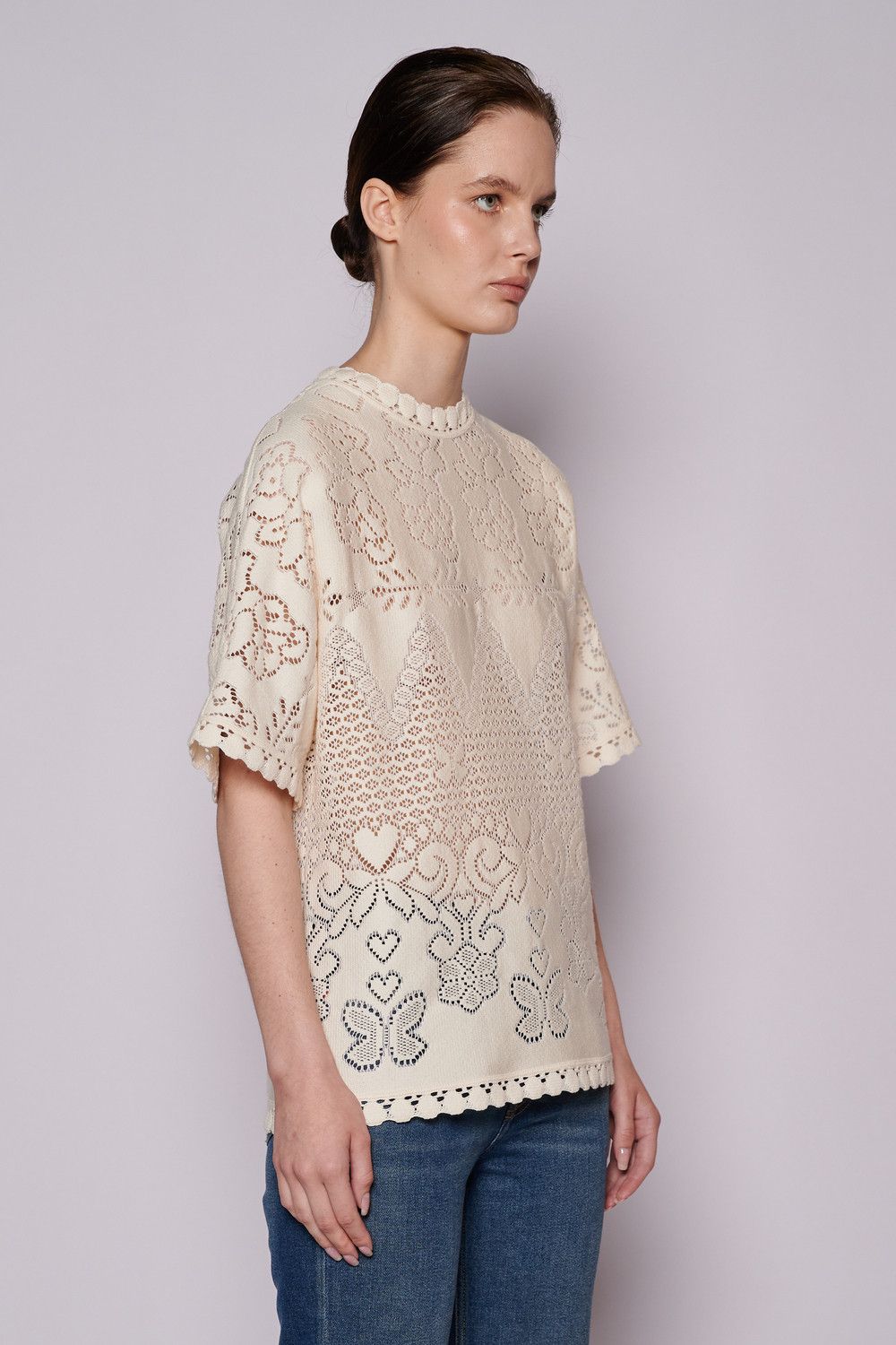 Valentino o1y0326 Blouse in Ivory Size M / US 6-8 / IT 42-44 - 2 Thumbnail