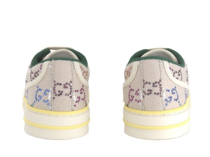 Gucci Gucci Tennis 1977 Stylish Skateboarding Shoes Silver White Size US 4.5 / IT 34.5 - 5 Thumbnail