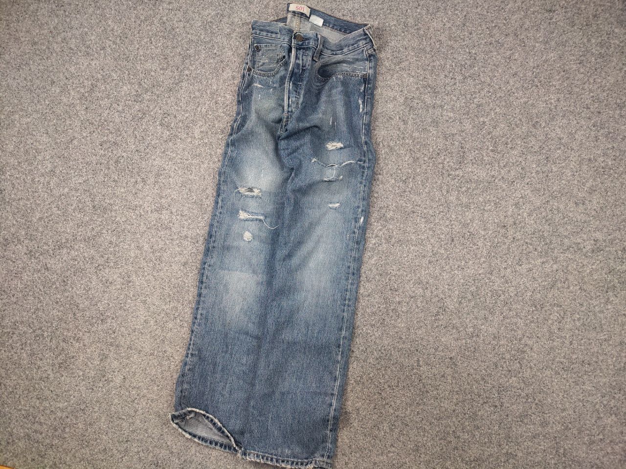 Levi's Vintage Levis 501 Straight Button Faded Denim Jeans Retro Size US 33 - 3 Thumbnail