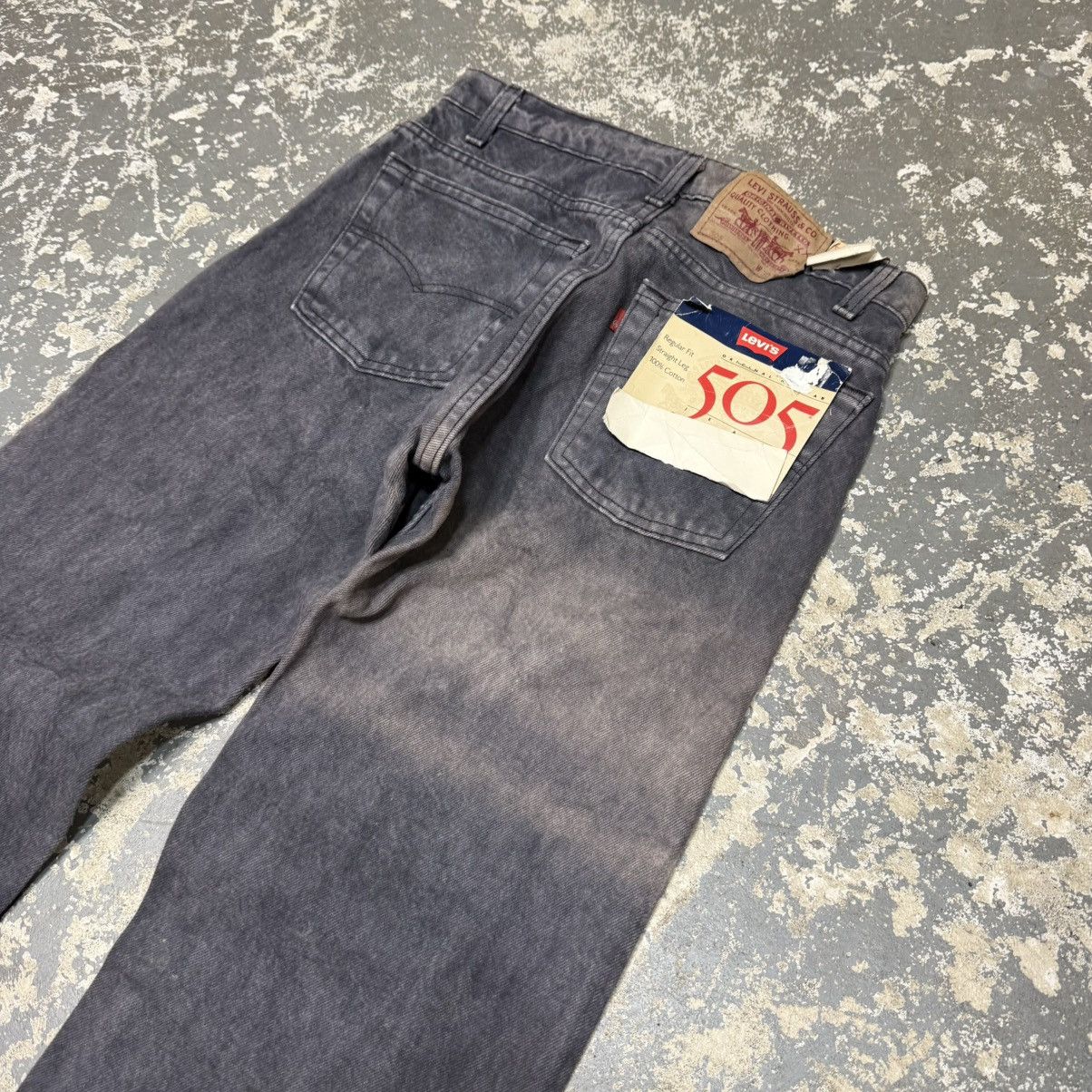 Levi's Vintage Levi’s 505 Black/Grey Denim Jeans USA NWT 90s Size US 29 - 15 Thumbnail