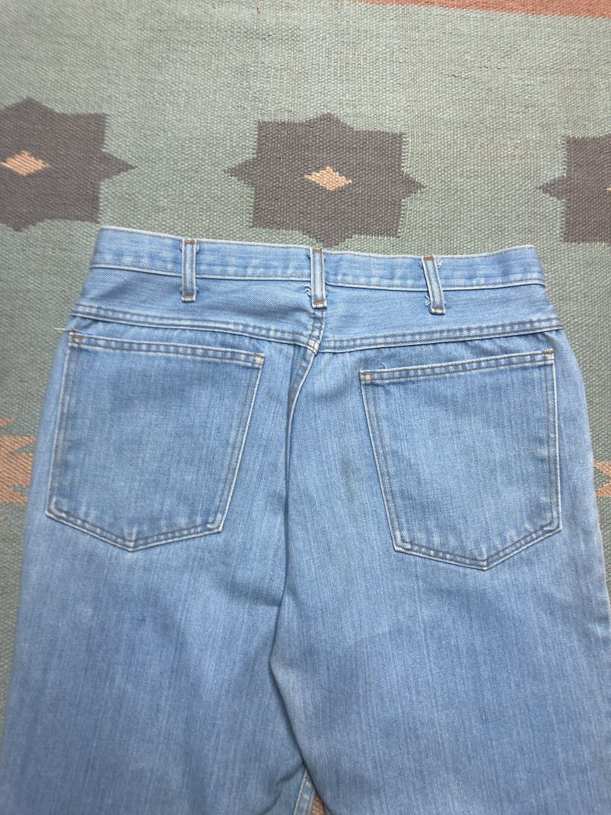 Vintage 70s denim blue jeans bootcut flare faded wash hippie 31x33 Size US 31 - 10 Thumbnail