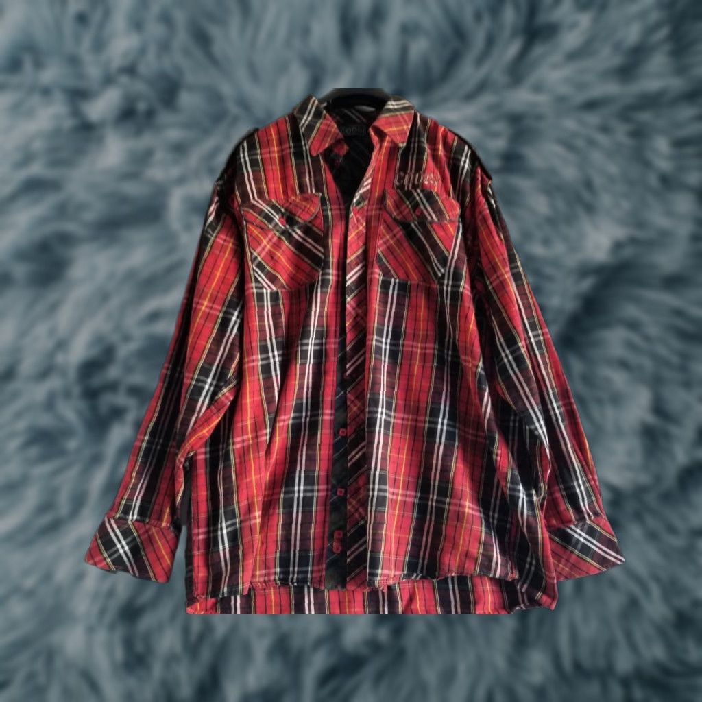 Coogi VINTAGE COOGI Men Red Plaid Long Sleeve Button-Down Shirt XXL Patches on Sleeve 90s Outdoor Fashion Men’s Shirt Size US XXL / EU 58 / 5 - 1 Thumbnail
