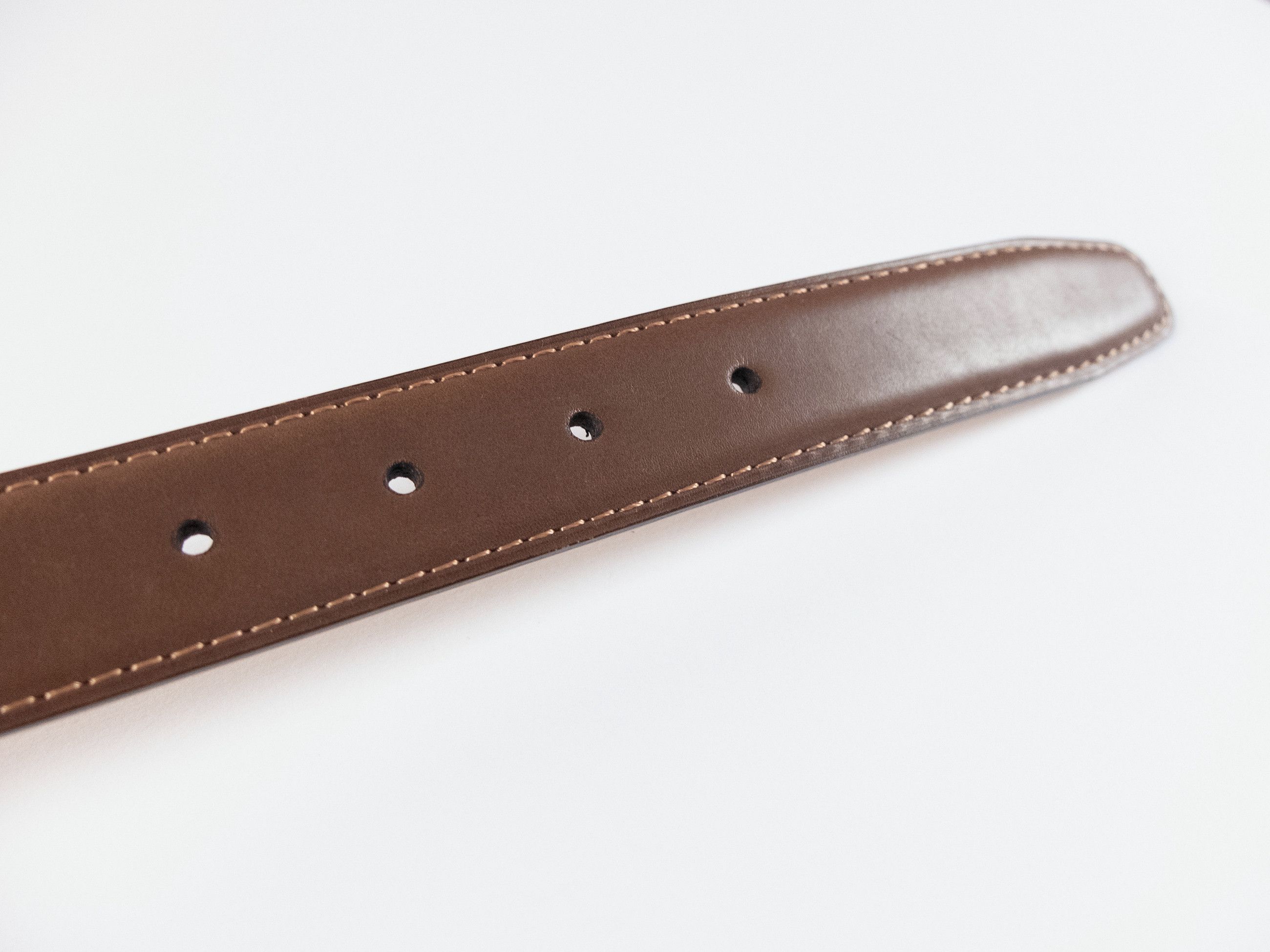 Berluti BERLUTI brown contrast stitch classic leather belt 95 Size 38 - 11 Thumbnail