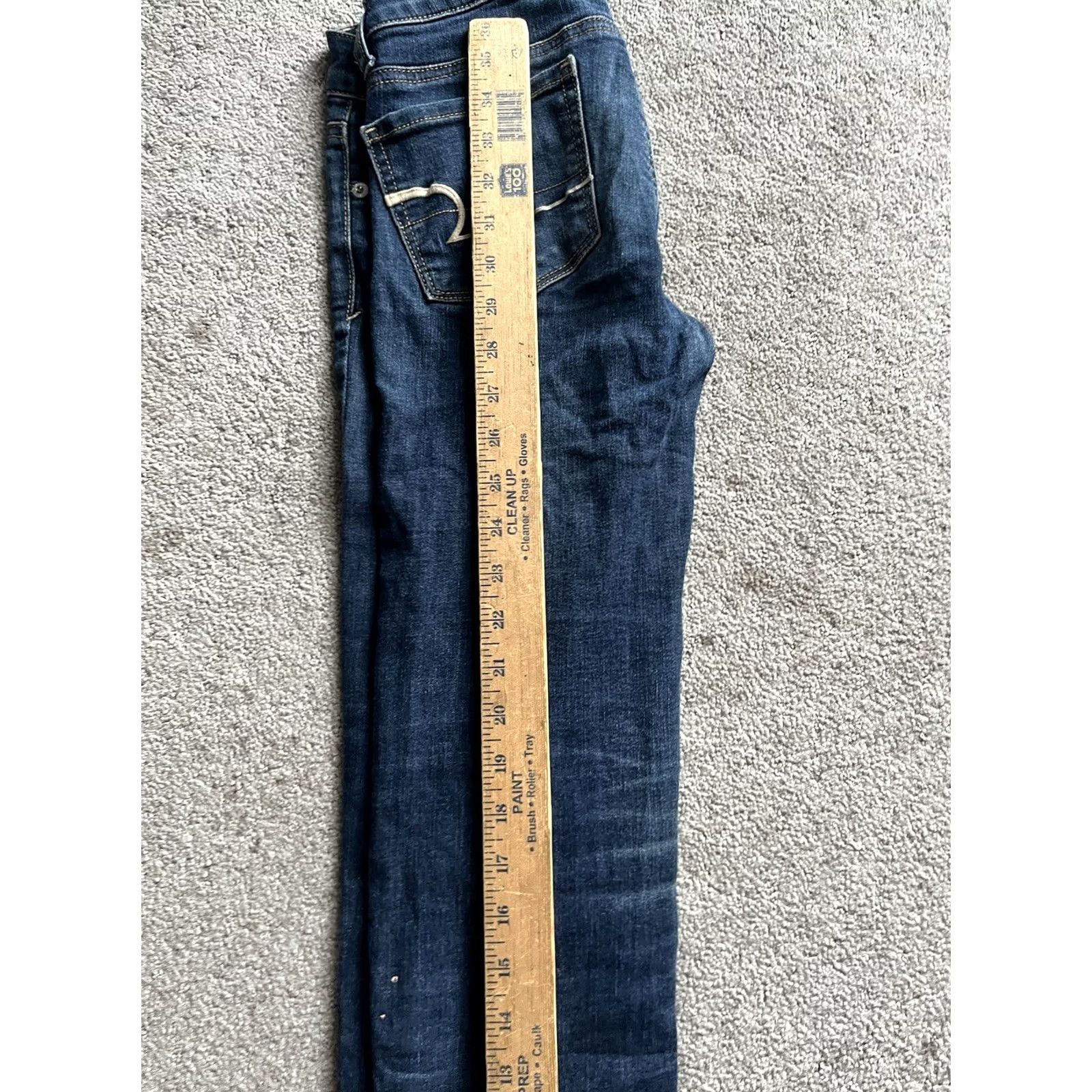 American Eagle Outfitters American Eagle Jeans Womens Size 00 Blue Skinny Super Stretch Distressed Denim - Pre-Owned Size 24" / US 00 / IT 34 - 6 Thumbnail
