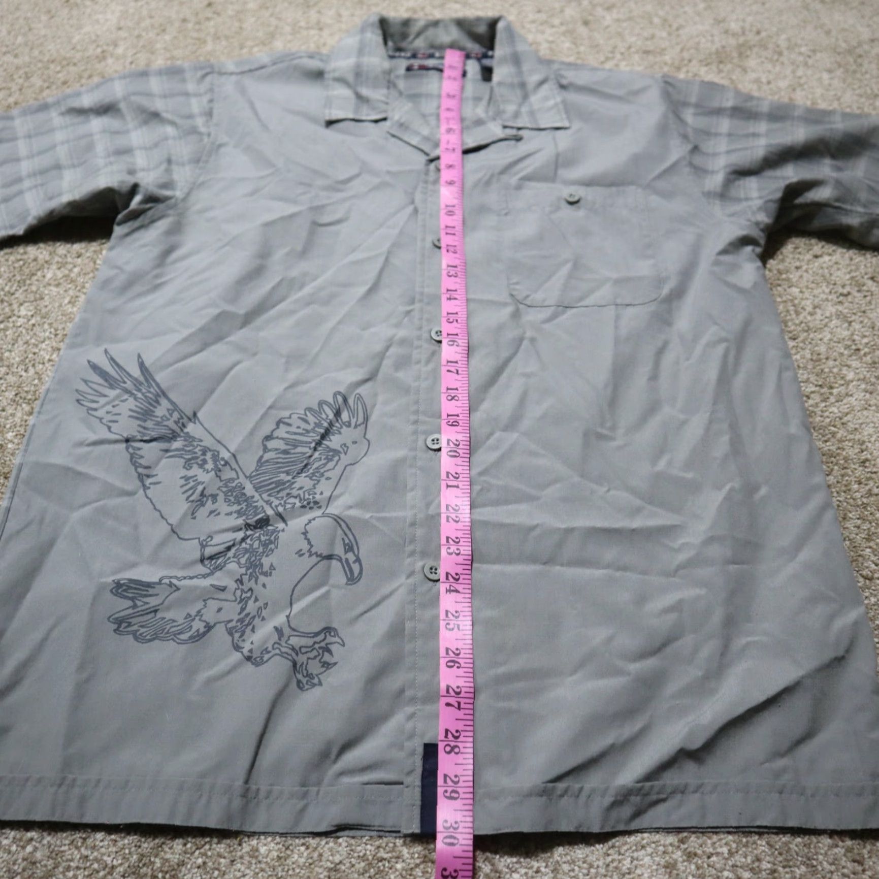 Bugle Boy Bugle Boy Shirt Plaid Button-Up Short Sleeve Casual Adult M Gray Size US M / EU 48-50 / 2 - 7 Thumbnail