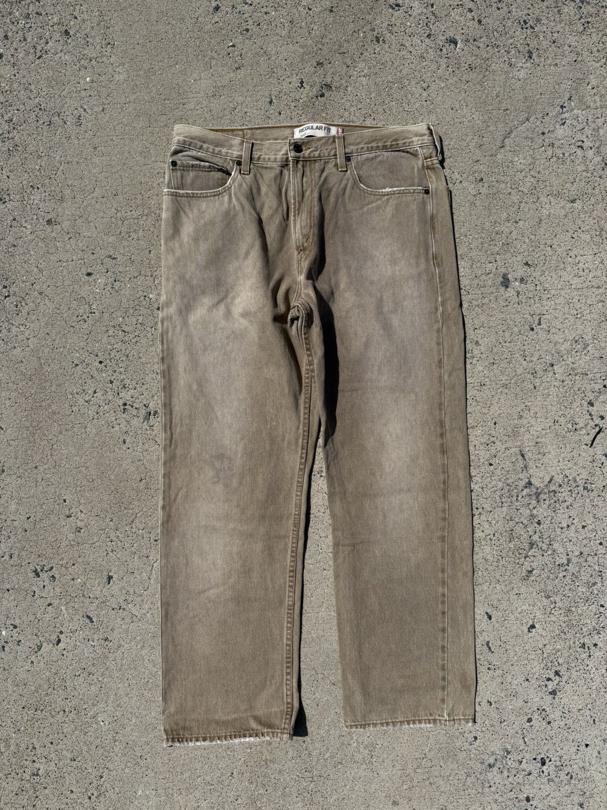 Levi’s 505 Regular Fit Straight Leg Tan Faded Denim Jeans