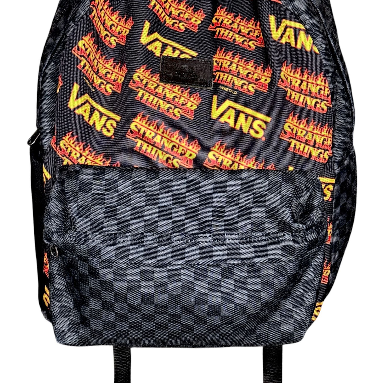 Vans Vans x Stranger Things Flame Logo Checkered Backpack Rare Size ONE SIZE - 4 Thumbnail