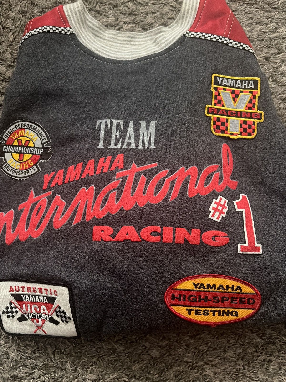 Yamaha Vintage 90’s Yamaha F1 Patchwork Sweater Size US L / EU 52-54 / 3 - 2 Thumbnail
